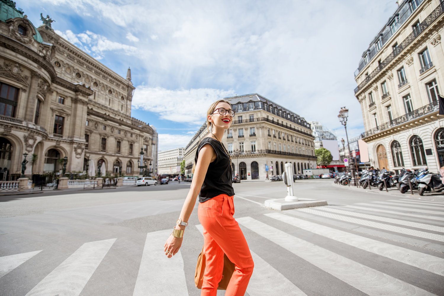 Woman walking in Paris